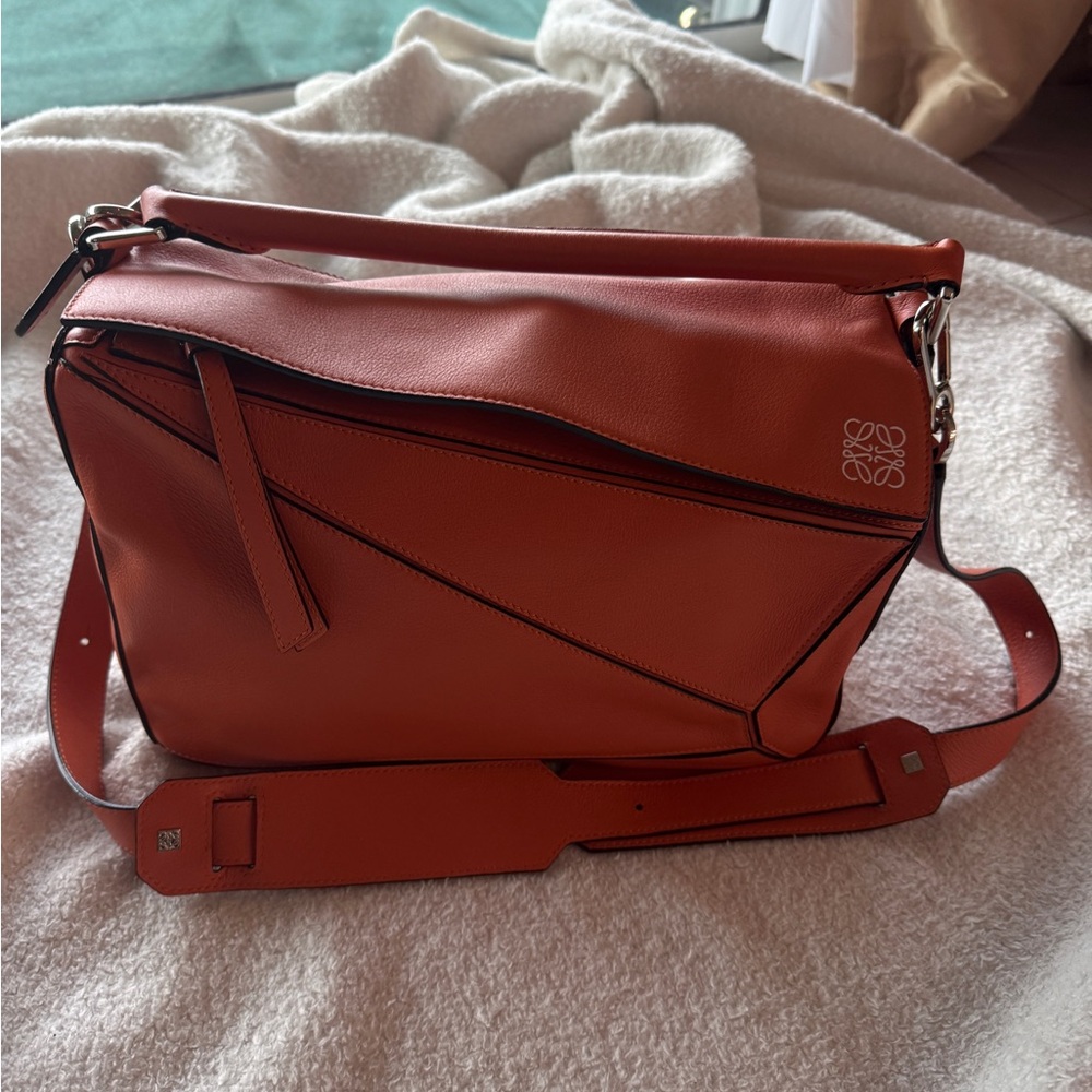 Loewe Orange Puzzle Bag in Medium